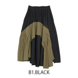 MICALLE MICALLE(ミカーレミカーレ ) デニム切り替えイレヘムスカート