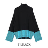 MICALLE MICALLE(ミカーレミカーレ)4COLOR ウオッシャブルハイネックバイカラーニット