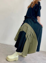 MICALLE MICALLE(ミカーレミカーレ ) デニム切り替えイレヘムスカート