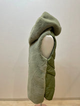 GALLERY BEIGE エコファーダウンフードベスト