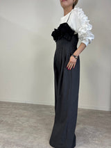 MICALLE MICALLE(ミカーレミカーレ)フリルトップサロペット