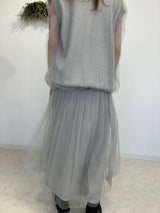 MICALLE MICALLE(ミカーレミカーレ ) チュールドッキングニットスカート