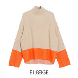 MICALLE MICALLE(ミカーレミカーレ)4COLOR ウオッシャブルハイネックバイカラーニット