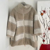 Herno(ヘルノ)フラッフィーボーダーケープジャケット