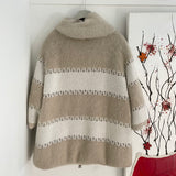 Herno(ヘルノ)フラッフィーボーダーケープジャケット