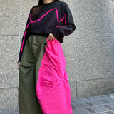 MICALLE MICALLE（ミカーレミカーレ）バイカラー変形ギャザースカート