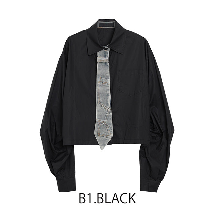 MICALLE MICALLE（ミカーレミカーレ）デニムタイ付シャツ