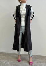 MICALLE MICALLE（ミカーレミカーレ）ストライプロングジレ