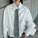 MICALLE MICALLE（ミカーレミカーレ）デニムタイ付シャツ