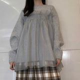 MICALLE MICALLE（ミカーレミカーレ）チュールドッキングニットトップス