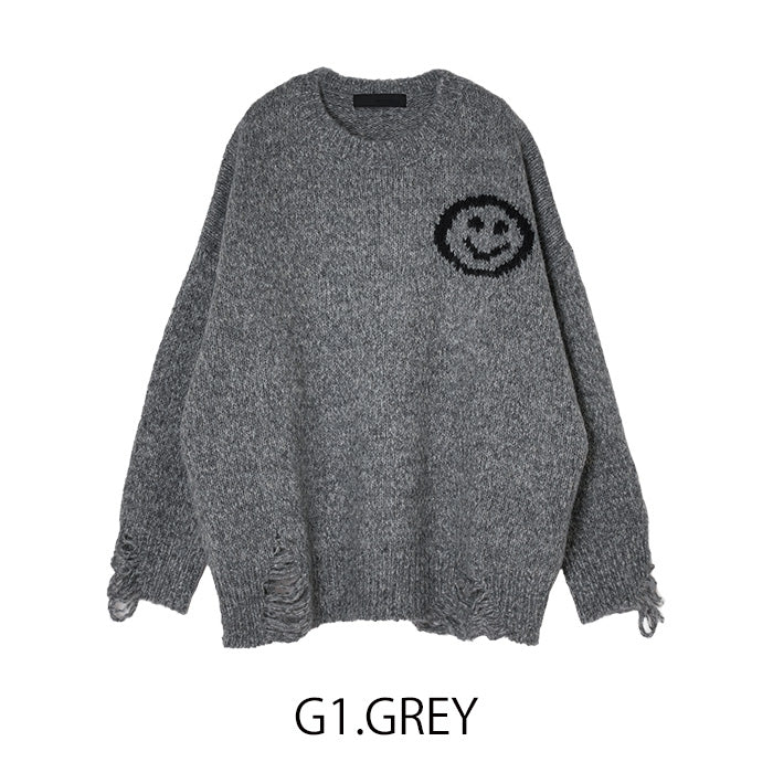 MICALLE MICALLE（ミカーレミカーレ）ワンポイントクラッシュニット