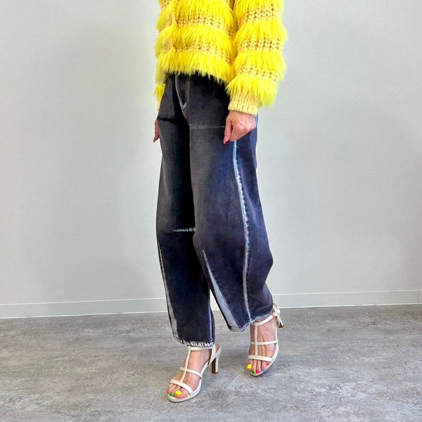 MICALLE MICALLE デニム ナイロン 切り替え ライン パンツ 4BCAF2F2-DDDF-408E-83A8-