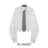 MICALLE MICALLE（ミカーレミカーレ）デニムタイ付シャツ