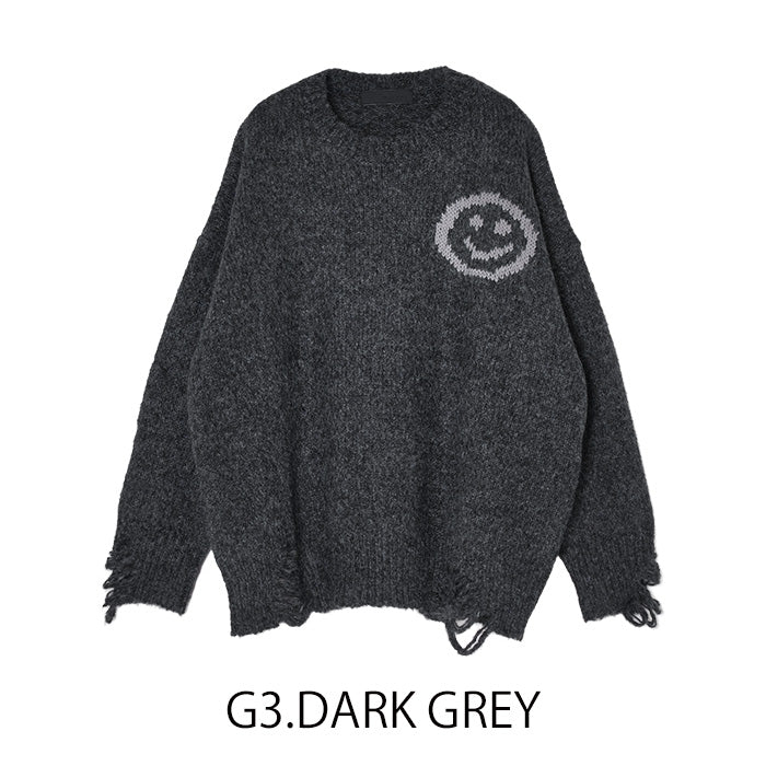 MICALLE MICALLE（ミカーレミカーレ）ワンポイントクラッシュニット