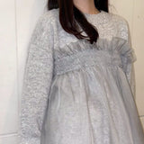 MICALLE MICALLE（ミカーレミカーレ）チュールドッキングニットトップス