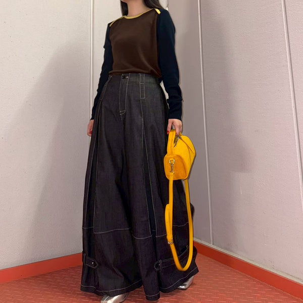 MICALLE MICALLE（ミカーレミカーレ）センタータックデニムワイドパンツ