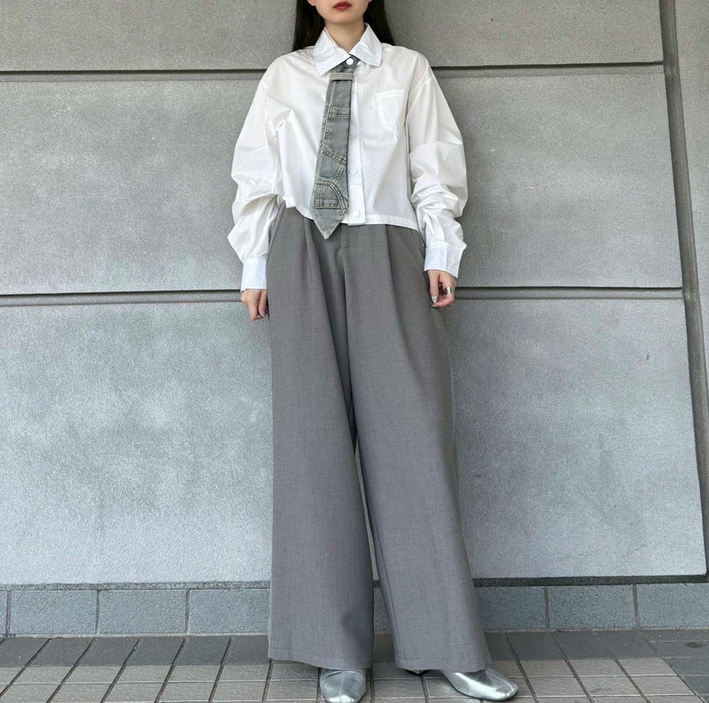 MICALLE MICALLE（ミカーレミカーレ）デニムタイ付シャツ