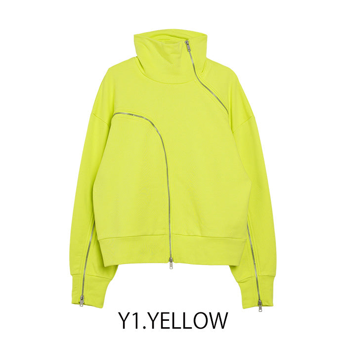 MICALLE MICALLE（ミカーレミカーレ）ZIPデザイン裏毛プルオーバー