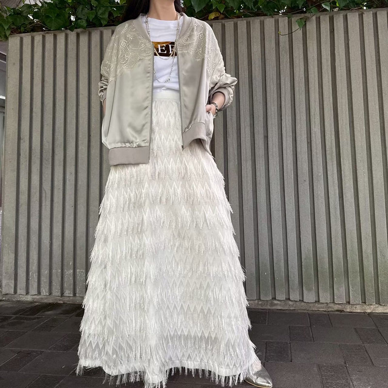 MICALLE MICALLE（ミカーレミカーレ）フェザーロングスカート