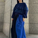 MICALLE MICALLE（ミカーレミカーレ）バイカラー変形ギャザースカート