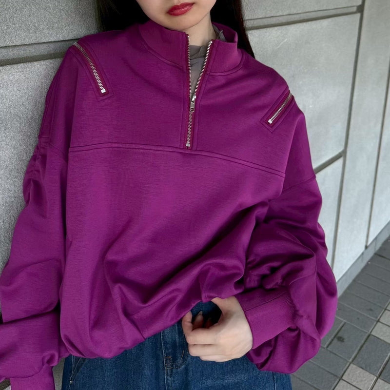 MICALLE MICALLE（ミカーレミカーレ）ZIPデザインプルオーバー