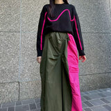 MICALLE MICALLE（ミカーレミカーレ）バイカラー変形ギャザースカート