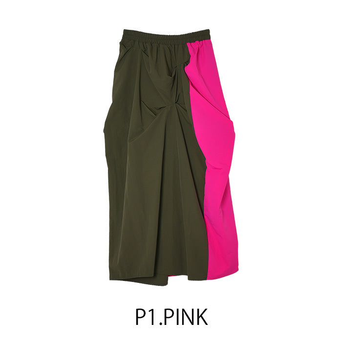 MICALLE MICALLE（ミカーレミカーレ）バイカラー変形ギャザースカート