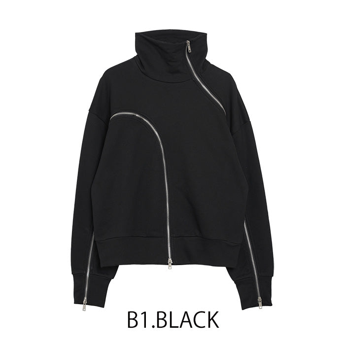 MICALLE MICALLE（ミカーレミカーレ）ZIPデザイン裏毛プルオーバー