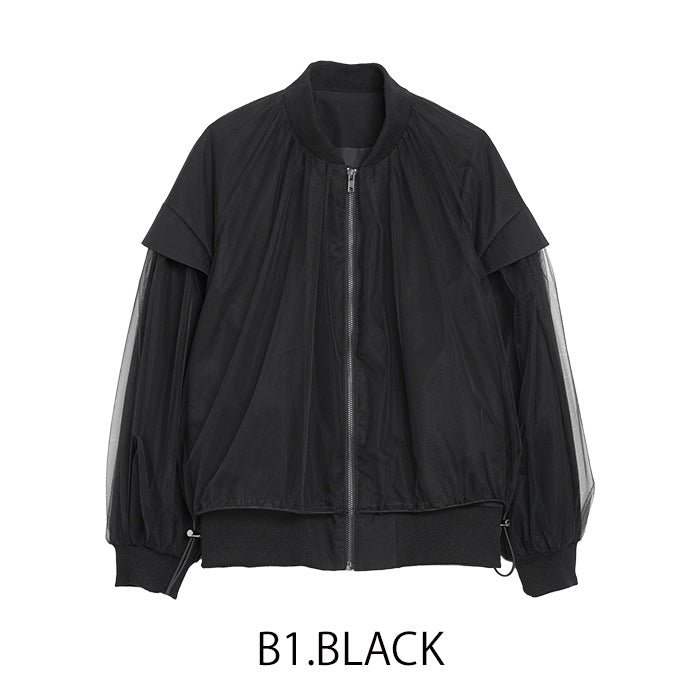 MICALLE MICALLE（ミカーレミカーレ）チュールドッキングブルゾン