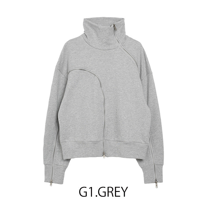 MICALLE MICALLE（ミカーレミカーレ）ZIPデザイン裏毛プルオーバー