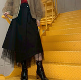 MICALLE MICALLE（ミカーレミカーレ）チュールドッキングイレヘムスカート