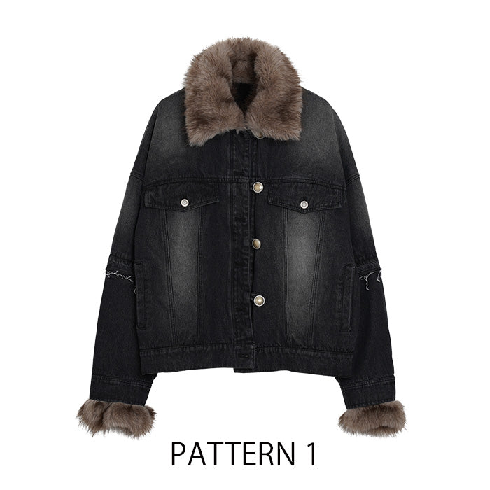 MICALLE MICALLE（ミカーレミカーレ）ファー付きデニムジャケット