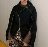 MICALLE MICALLE（ミカーレミカーレ）ZIPデザイン裏毛プルオーバー