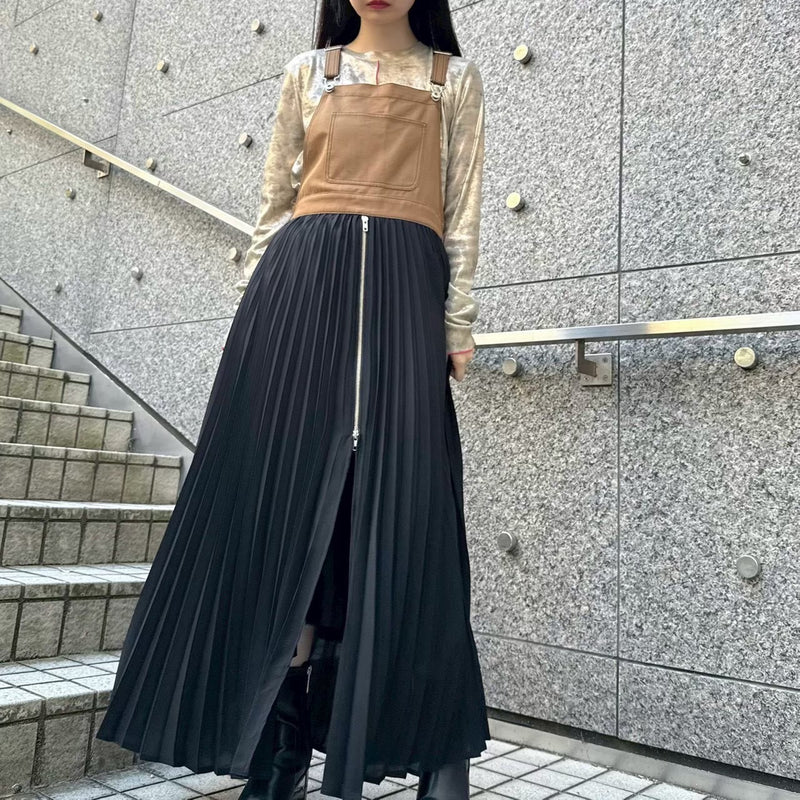 MICALLE MICALLE（ミカーレミカーレ）切替デザインエプロンドレス