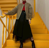 MICALLE MICALLE（ミカーレミカーレ）チュールドッキングイレヘムスカート