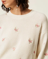 TWINSET（ツインセット）フラワー刺繍ブリオッシュ編みセーター