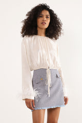 Dixie（ディクシー）2カラー フェザースリーブブラウス