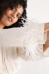 Dixie（ディクシー）2カラー フェザースリーブブラウス