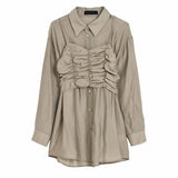 MICALLE MICALLE（ミカーレミカーレ）2カラー ギャザリングビスチェ付シアーブラウス