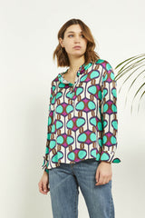 Souvenir (スーベニア) ハーフボタンブラウス