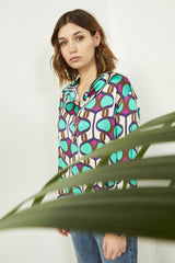 Souvenir (スーベニア) ハーフボタンブラウス