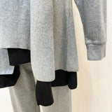 MICALLE MICALLE（ミカーレミカーレ）3カラー  アシメントリーセットアップ ankle tab detail