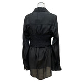 MICALLE MICALLE（ミカーレミカーレ）2カラー ギャザリングビスチェ付シアーブラウス