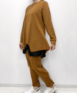 MICALLE MICALLE（ミカーレミカーレ）3カラー  アシメントリーセットアップ ankle tab detail