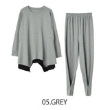 MICALLE MICALLE（ミカーレミカーレ）3カラー  アシメントリーセットアップ ankle tab detail