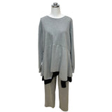 MICALLE MICALLE（ミカーレミカーレ）3カラー  アシメントリーセットアップ ankle tab detail