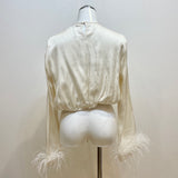 Dixie（ディクシー）2カラー フェザースリーブブラウス