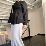 MICALLE MICALLE（ミカーレミカーレ）2カラー ギャザリングビスチェ付シアーブラウス